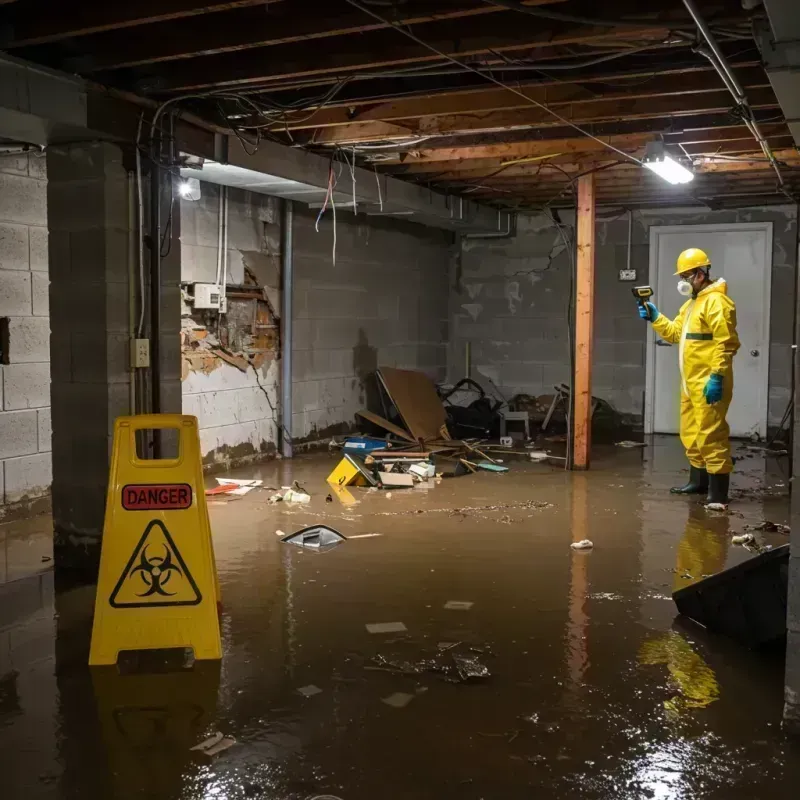 Flooded Basement Electrical Hazard in Madera County, CA Property