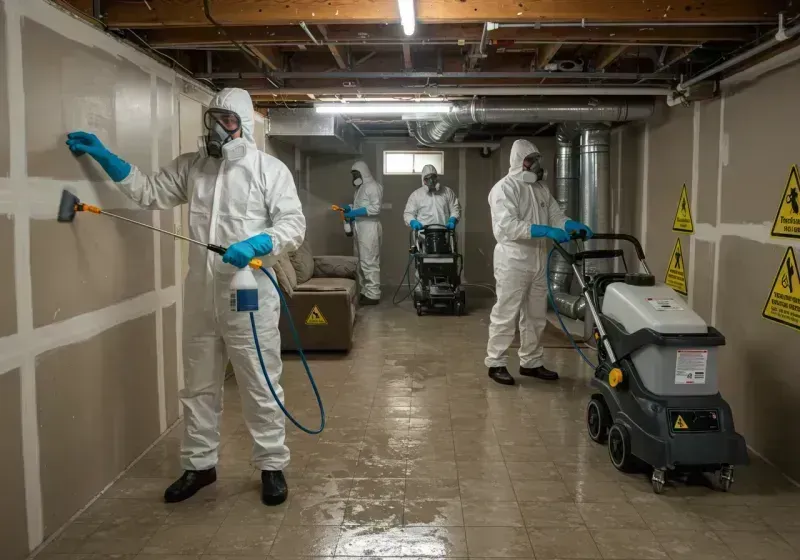 Basement Moisture Removal and Structural Drying process in Madera County, CA